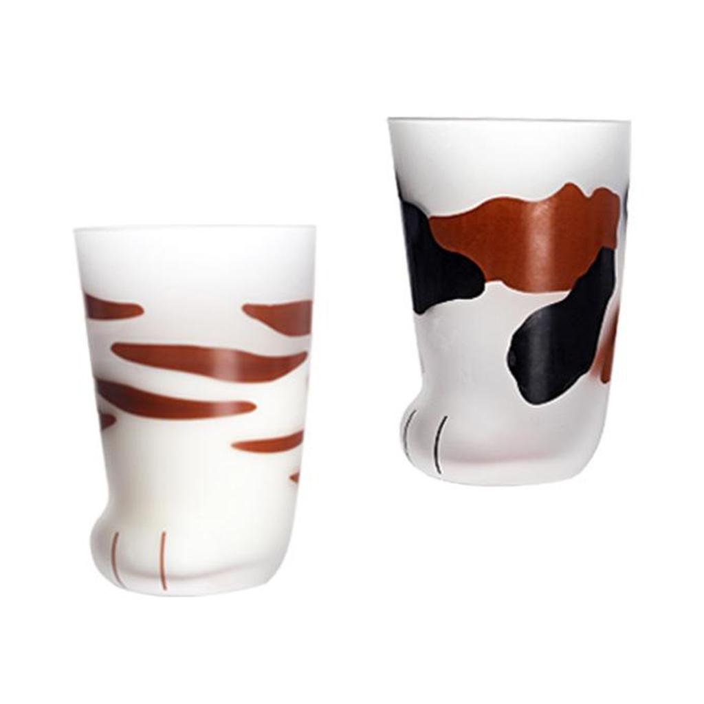 Milk Glasses Cup Cute Cat Claw Print Coffee Tea Mugs Kitchen Style A