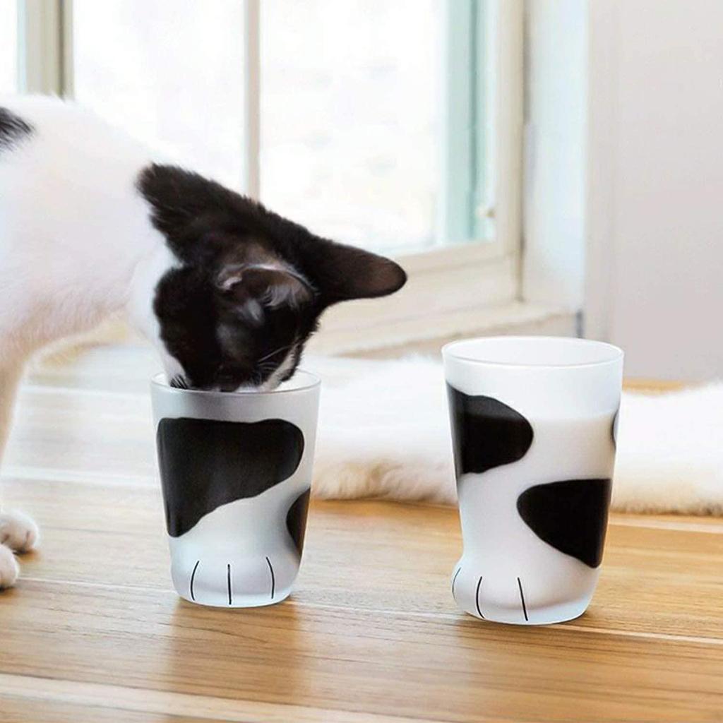 Milk Glasses Cup Cute Cat Claw Print Coffee Tea Mugs Kitchen Style C
