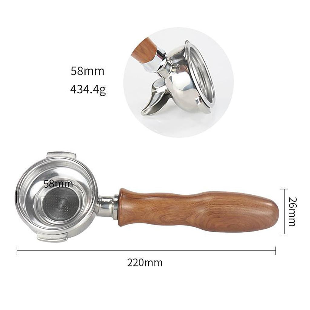 58mm Portafilter with Spout for Expobar E61 Coffee Machine, Stainless Steel Single Spout B