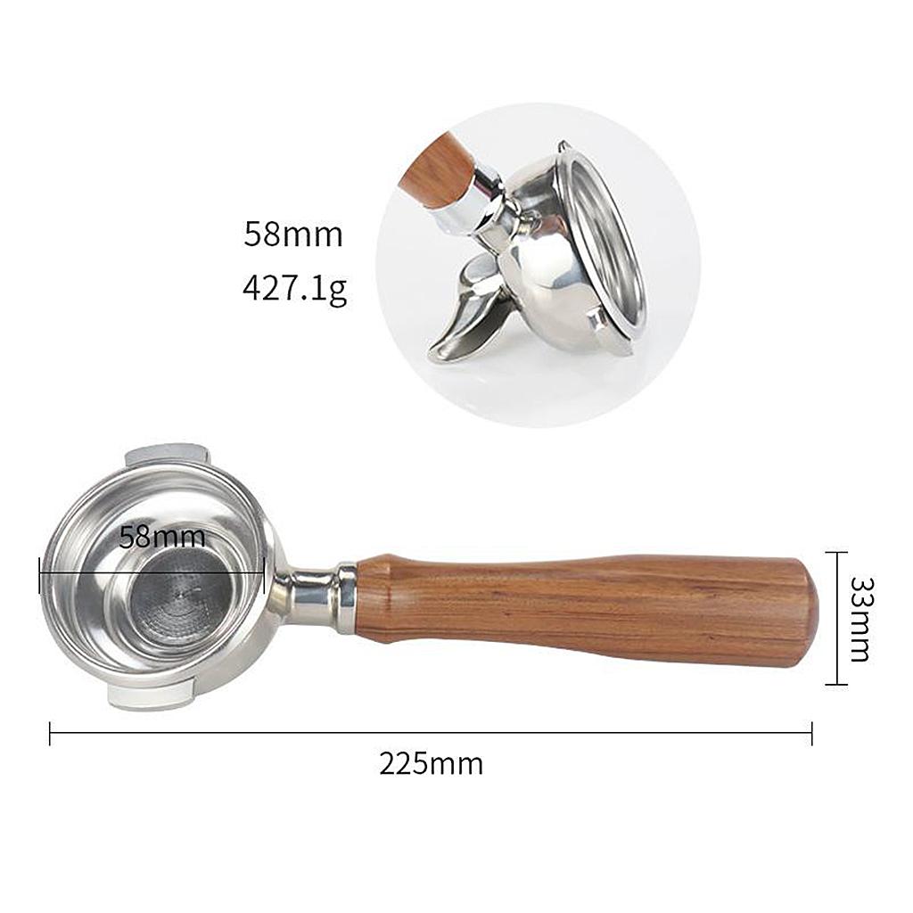 58mm Portafilter with Spout for Expobar E61 Coffee Machine, Stainless Steel Single Spout C