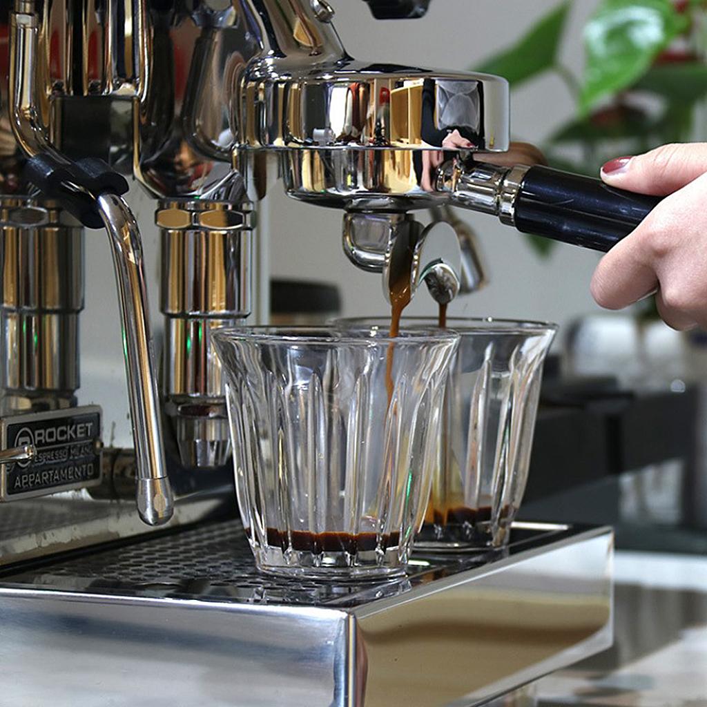 58mm Portafilter with Spout for Expobar E61 Coffee Machine, Stainless Steel Dual Spouts A