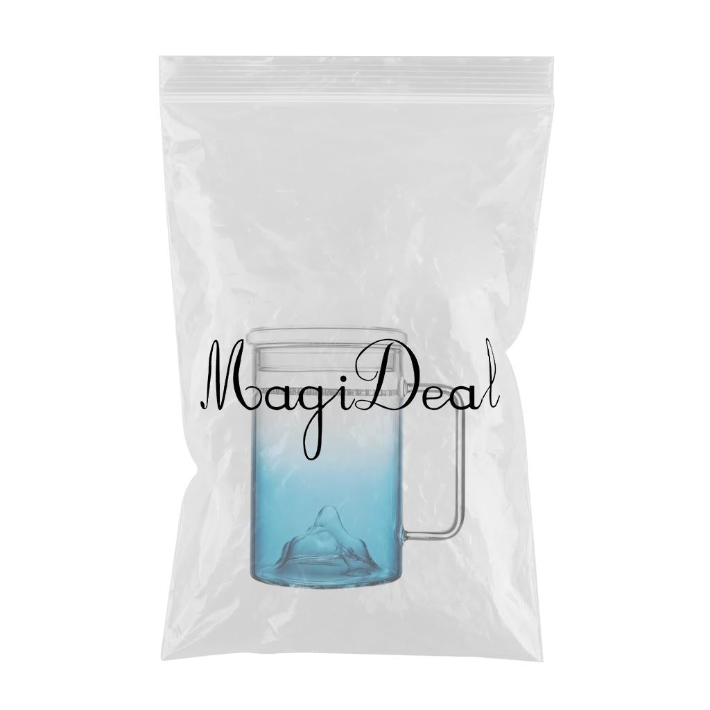 Glass Tea Cup with Lid Filter Glass Cup Travel Teacup Teaware Water Mug Blue