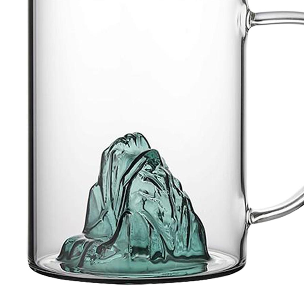 Glass Tea Cup with Lid Filter Glass Cup Travel Teacup Teaware Water Mug Cyan