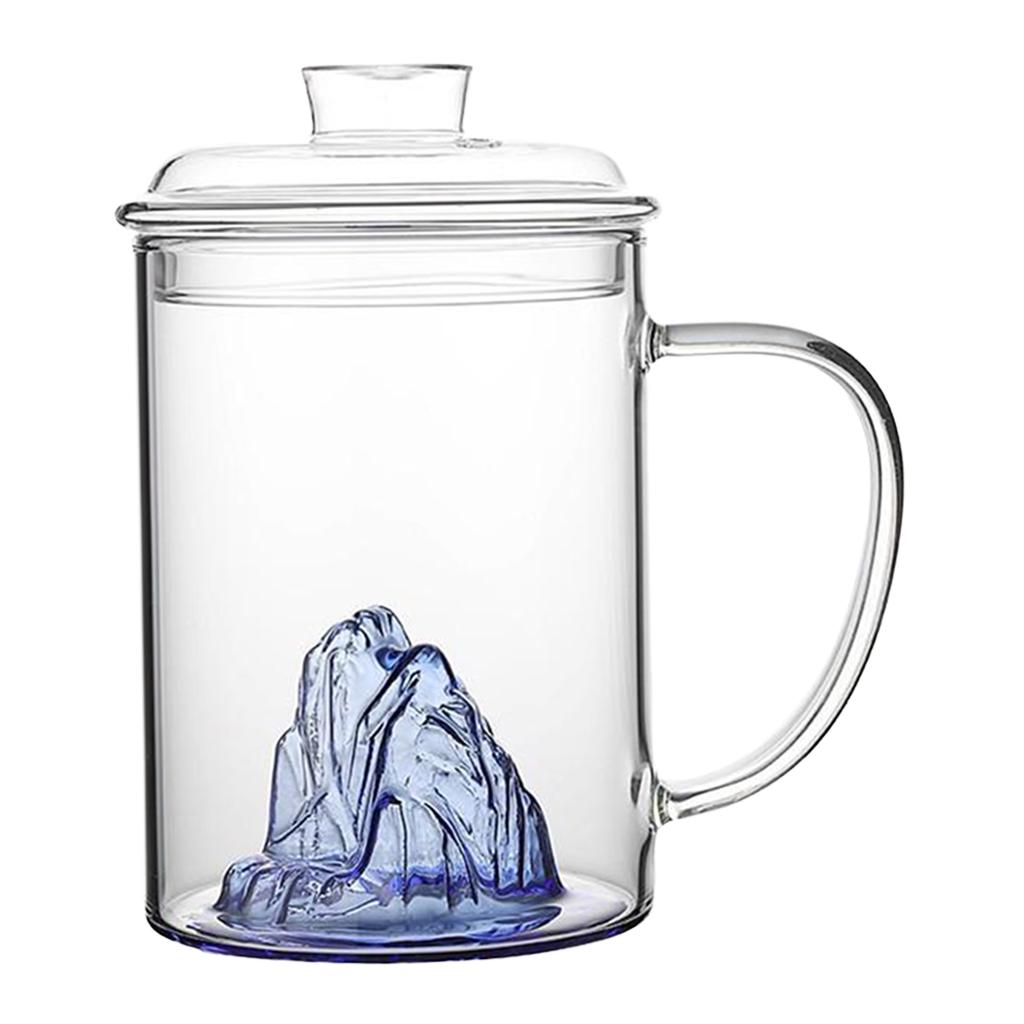 Glass Tea Cup with Lid Filter Glass Cup Travel Teacup Teaware Water Mug Purple