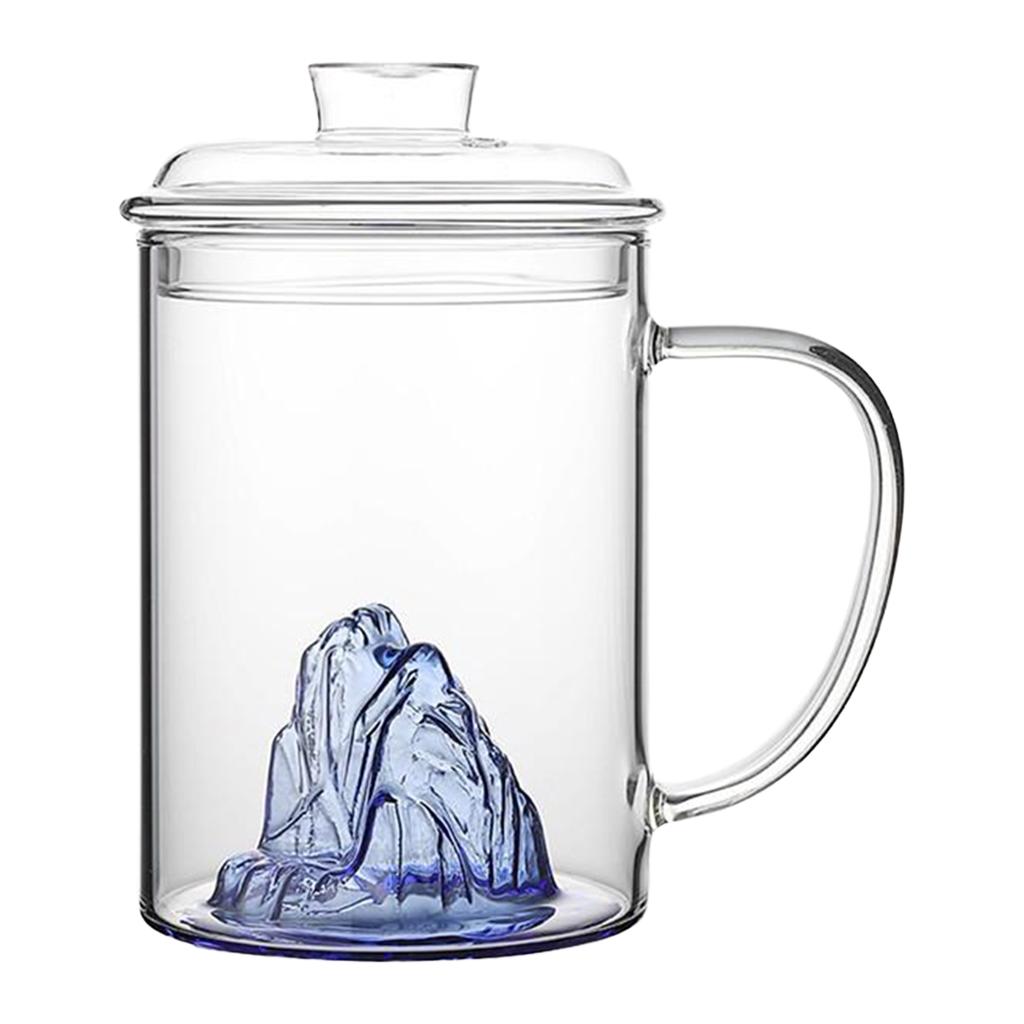 Glass Tea Cup with Lid Filter Glass Cup Travel Teacup Teaware Water Mug Purple
