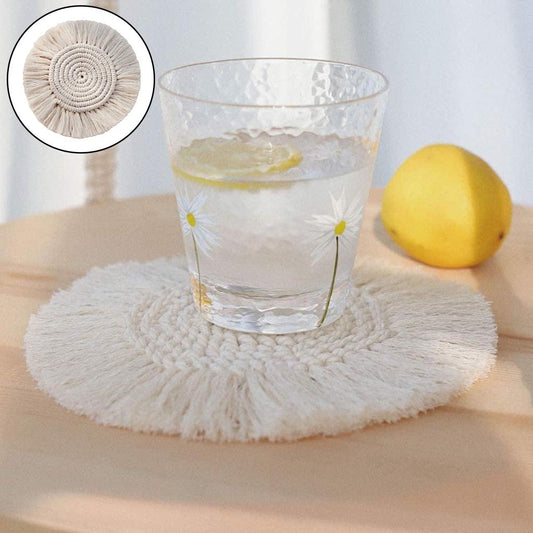 Handmade Braided Cup Mat Macrame Coasters Pad Table Mat Cotton  Style 1