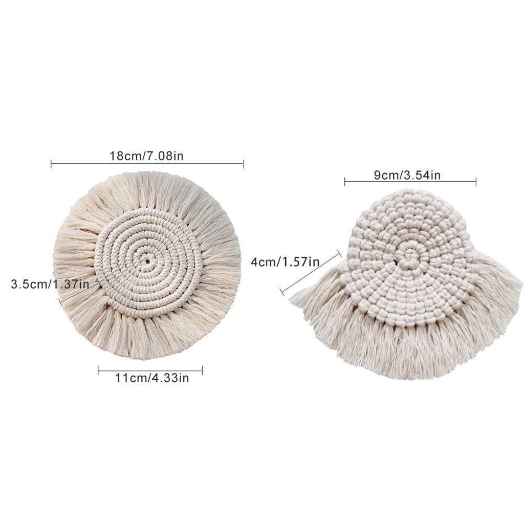 Handmade Braided Cup Mat Macrame Coasters Pad Table Mat Cotton  Style 1