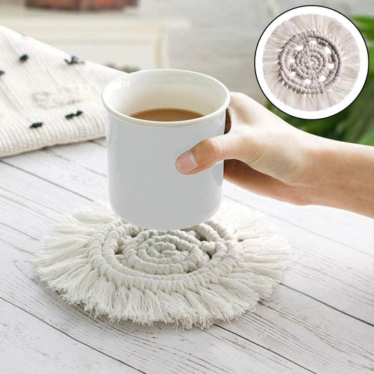 Handmade Braided Cup Mat Macrame Coasters Pad Table Mat Cotton  Style 3
