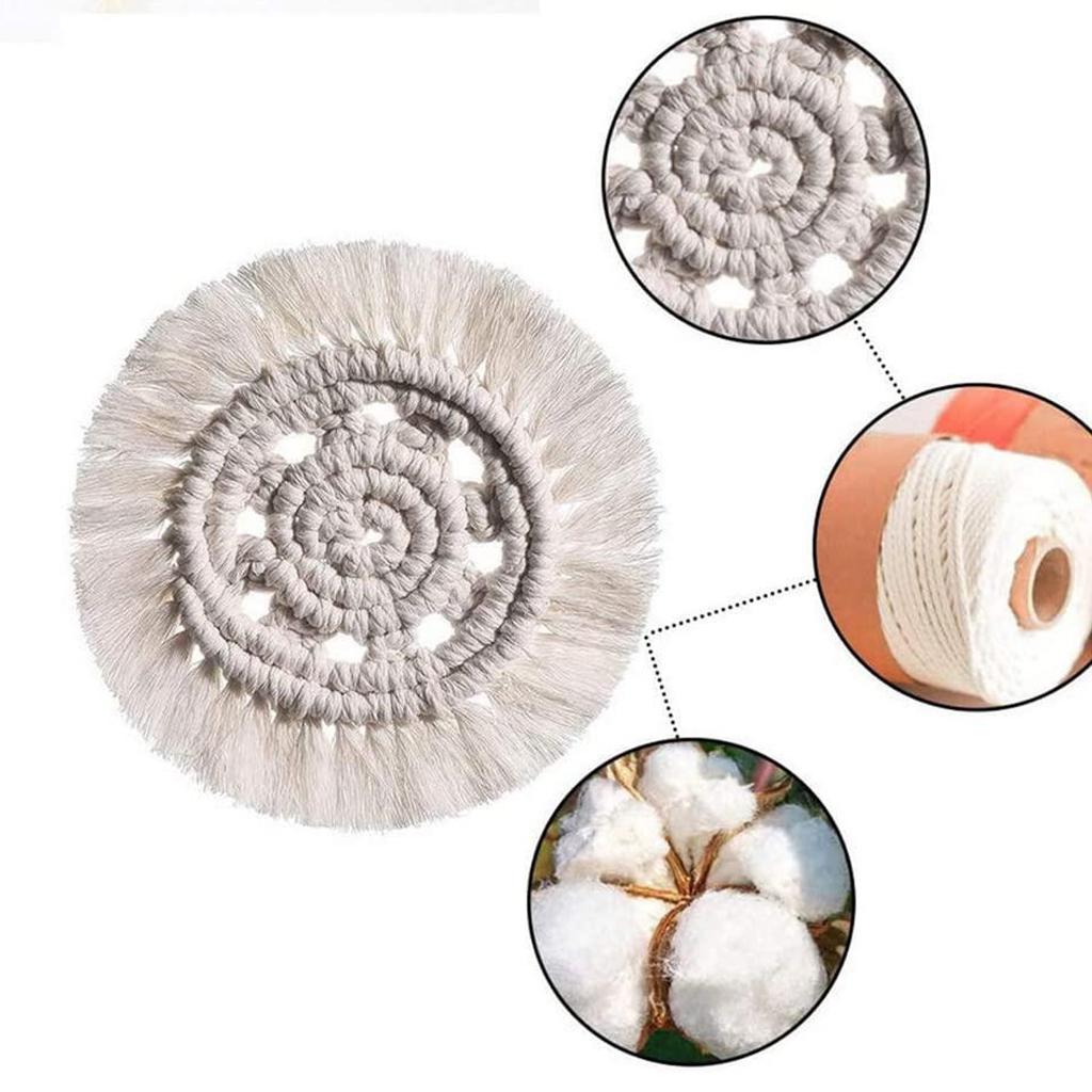 Handmade Braided Cup Mat Macrame Coasters Pad Table Mat Cotton  Style 3
