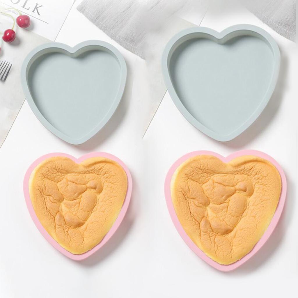 Silicone Cake Mold Cake Heart Shape Mousse Cake Moulds  6Inch Blue