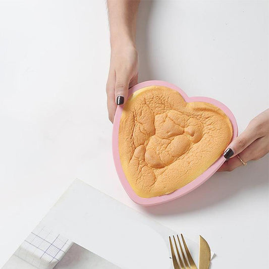 Silicone Cake Mold Cake Heart Shape Mousse Cake Moulds  8Inch Pink