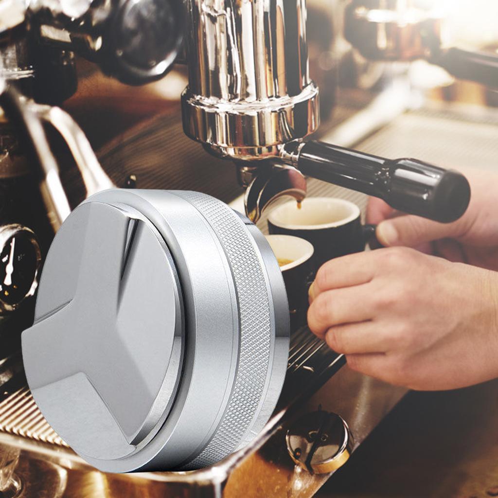 Coffee Distributor Leveler Tool Coffee Tamper Coffee Leveler  Silver 58mm