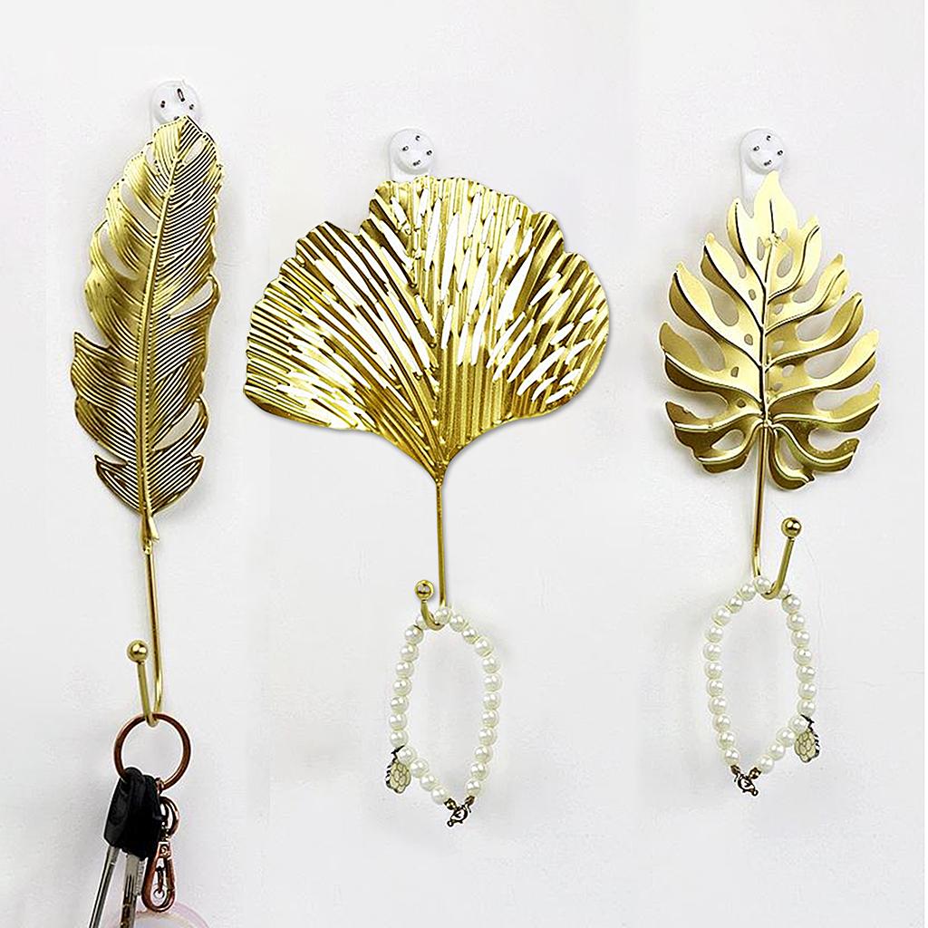 Leaf Shape Hook Door Wall Wardrobe Clothes Bag Key Hanger Home Decor Style 2