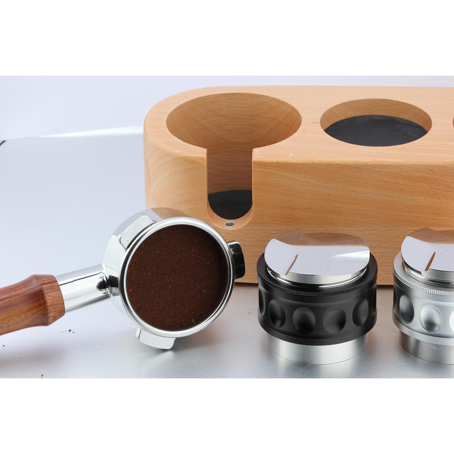 Coffee Distributor Tamper Dual Head Coffee Leveler Distribution 53mm Black