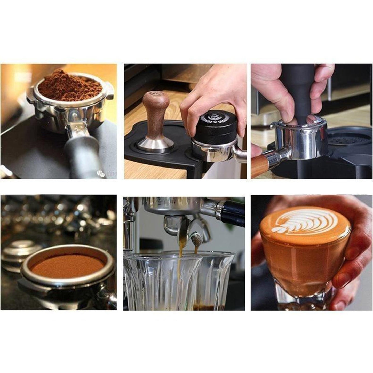 Coffee Distributor Tamper Dual Head Coffee Leveler Distribution 58mm Black