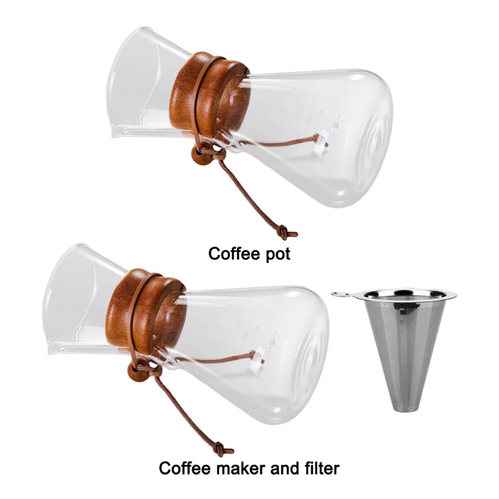 Heat Resistant Glass Teapot Coffee Tea Leaf Herbal Pot 600ml