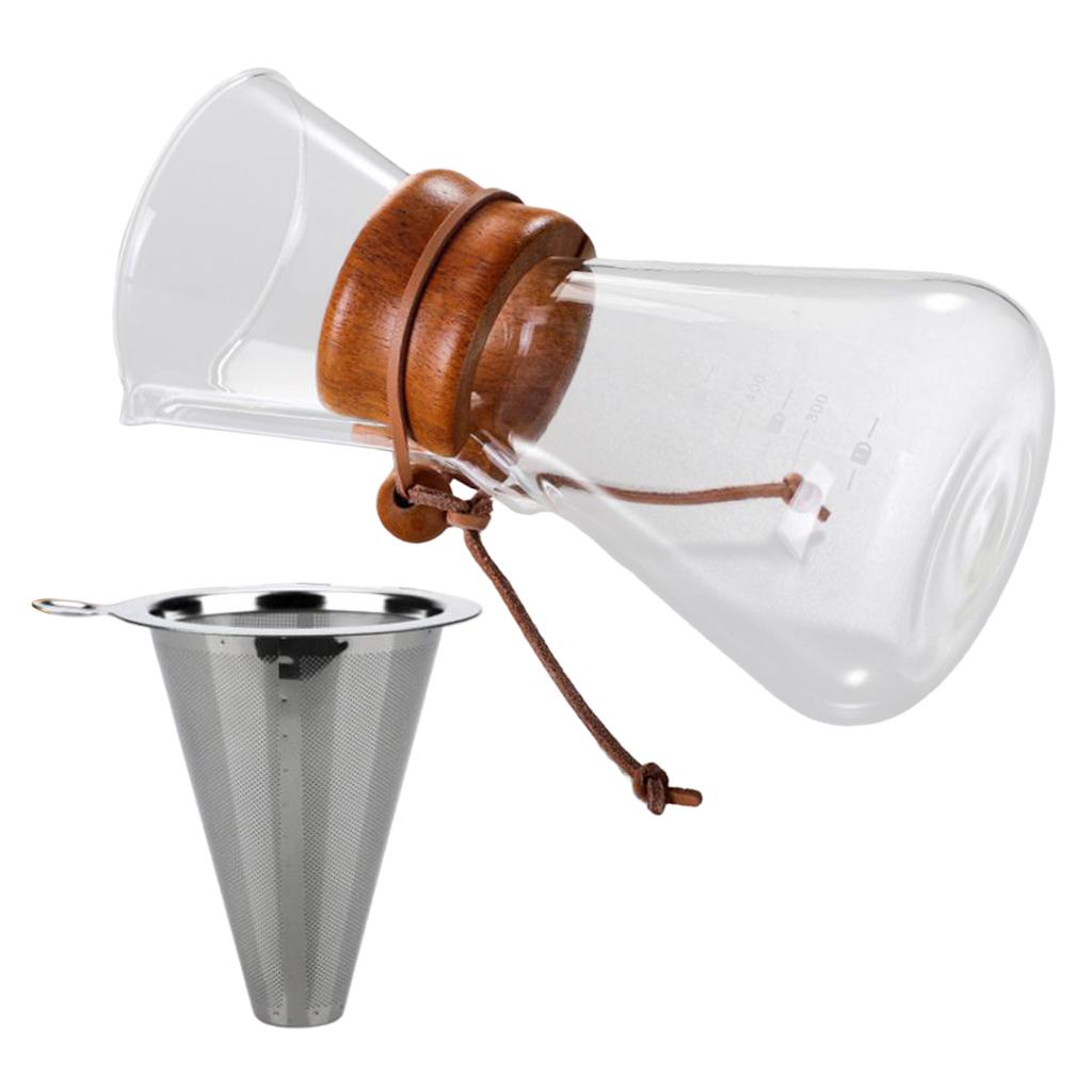 Heat Resistant Glass Teapot Coffee Tea Leaf Herbal Pot 600ml with Filter