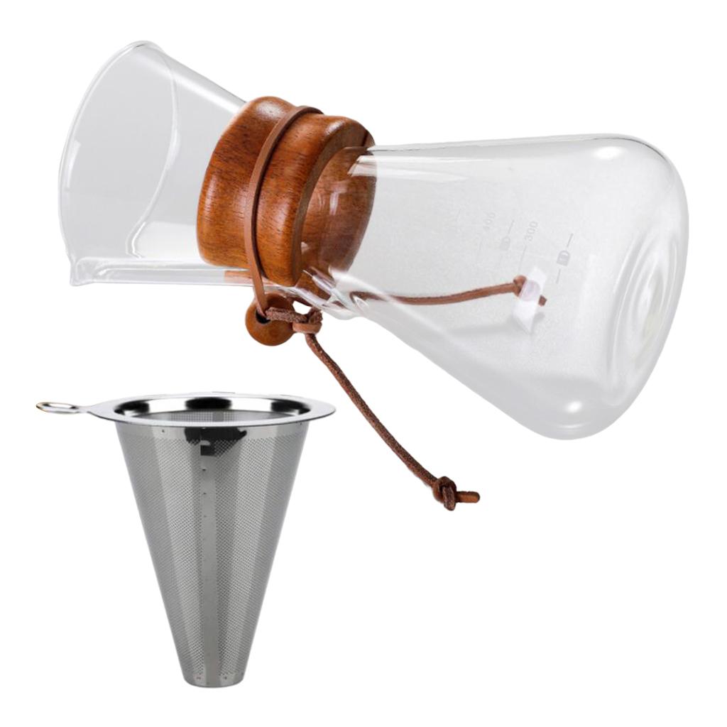 Heat Resistant Glass Teapot Coffee Tea Leaf Herbal Pot 600ml with Filter