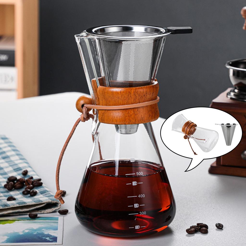 Heat Resistant Glass Teapot Coffee Tea Leaf Herbal Pot 600ml with Filter
