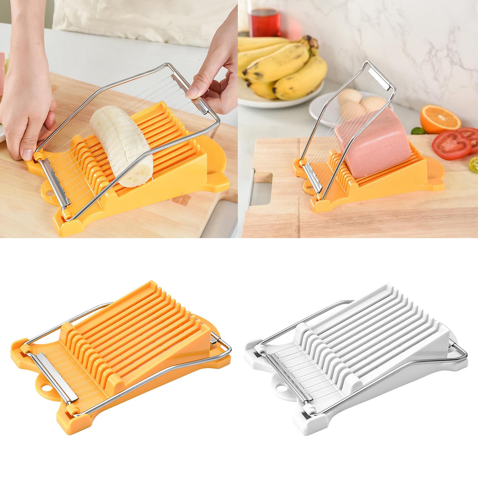 Meat Slicer Egg Fruit Slicer Food Cheese Sushi Cutter with 10 Wires White