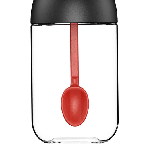Kitchen Condiment Pots & Lid Sealed Store Various Spices Red Spoon