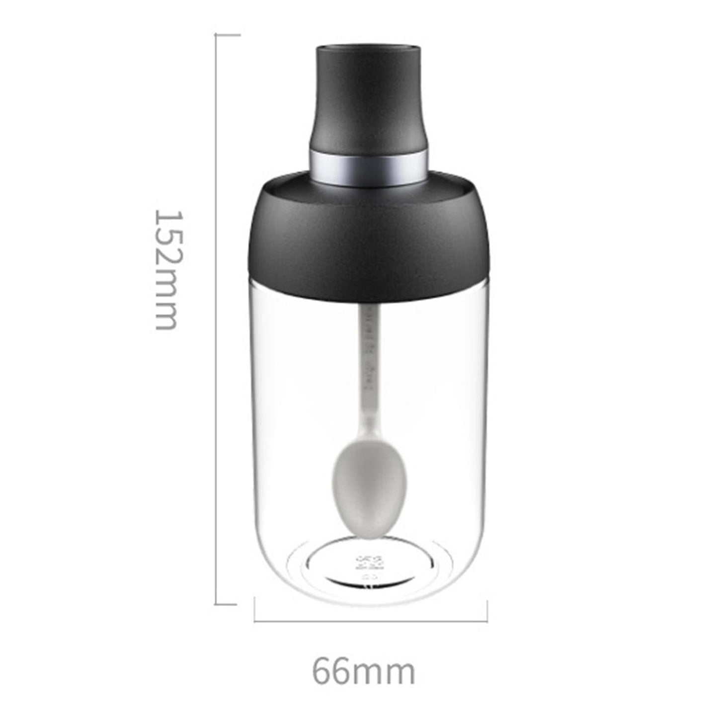 Kitchen Condiment Pots & Lid Sealed Store Various Spices Black Brush