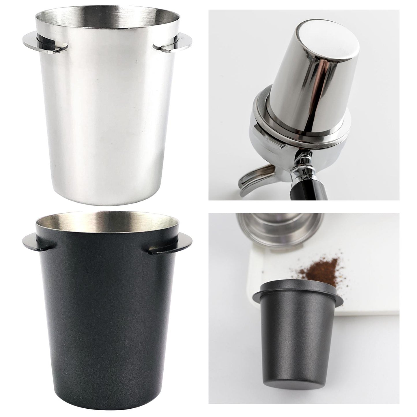 Utility Coffee Dosing Cup Sniffing Mug Fit For 51mm Espresso Machine Black
