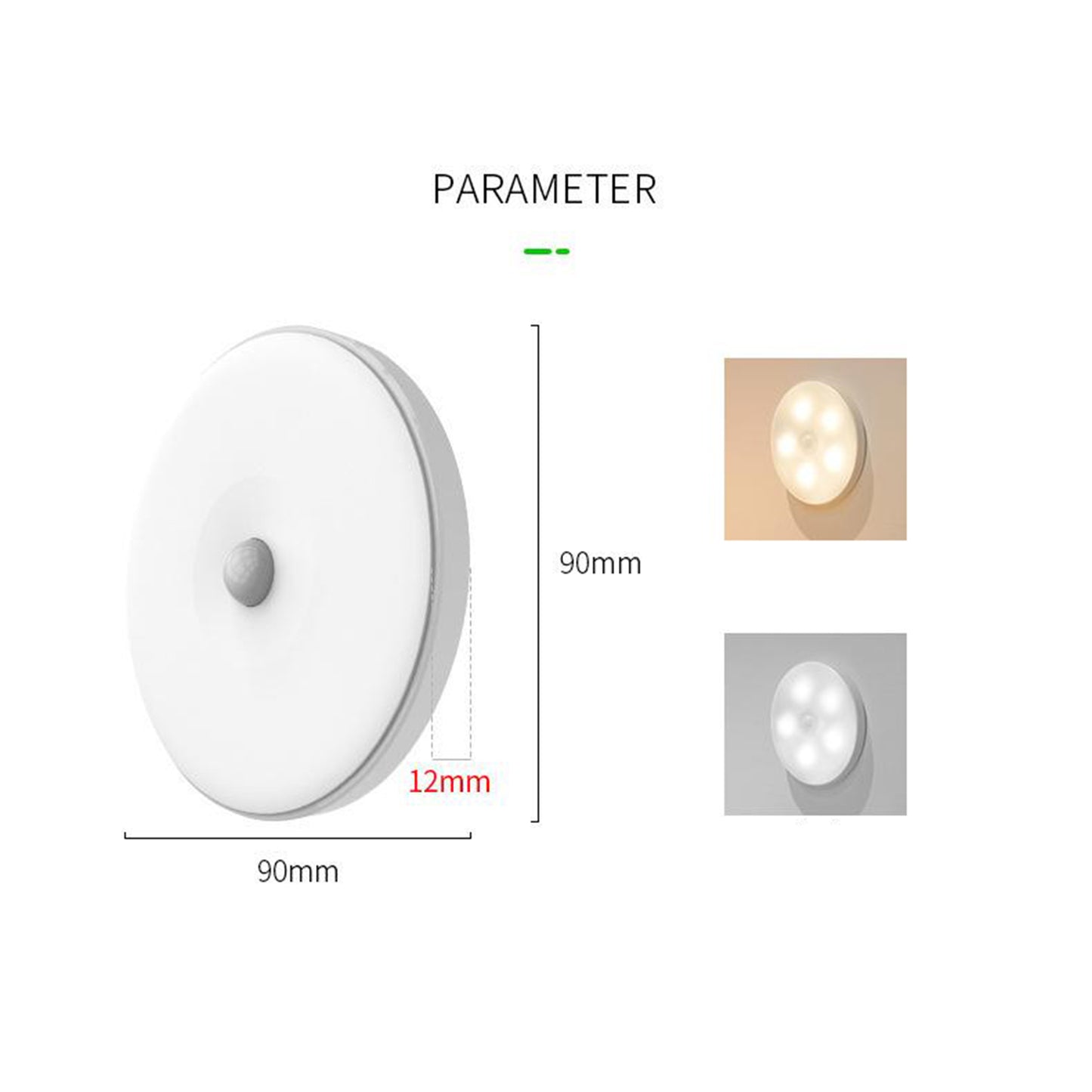 LED Motion Sensor Night Light Living Room Bedroom Lamp Choice 2 Warm Light