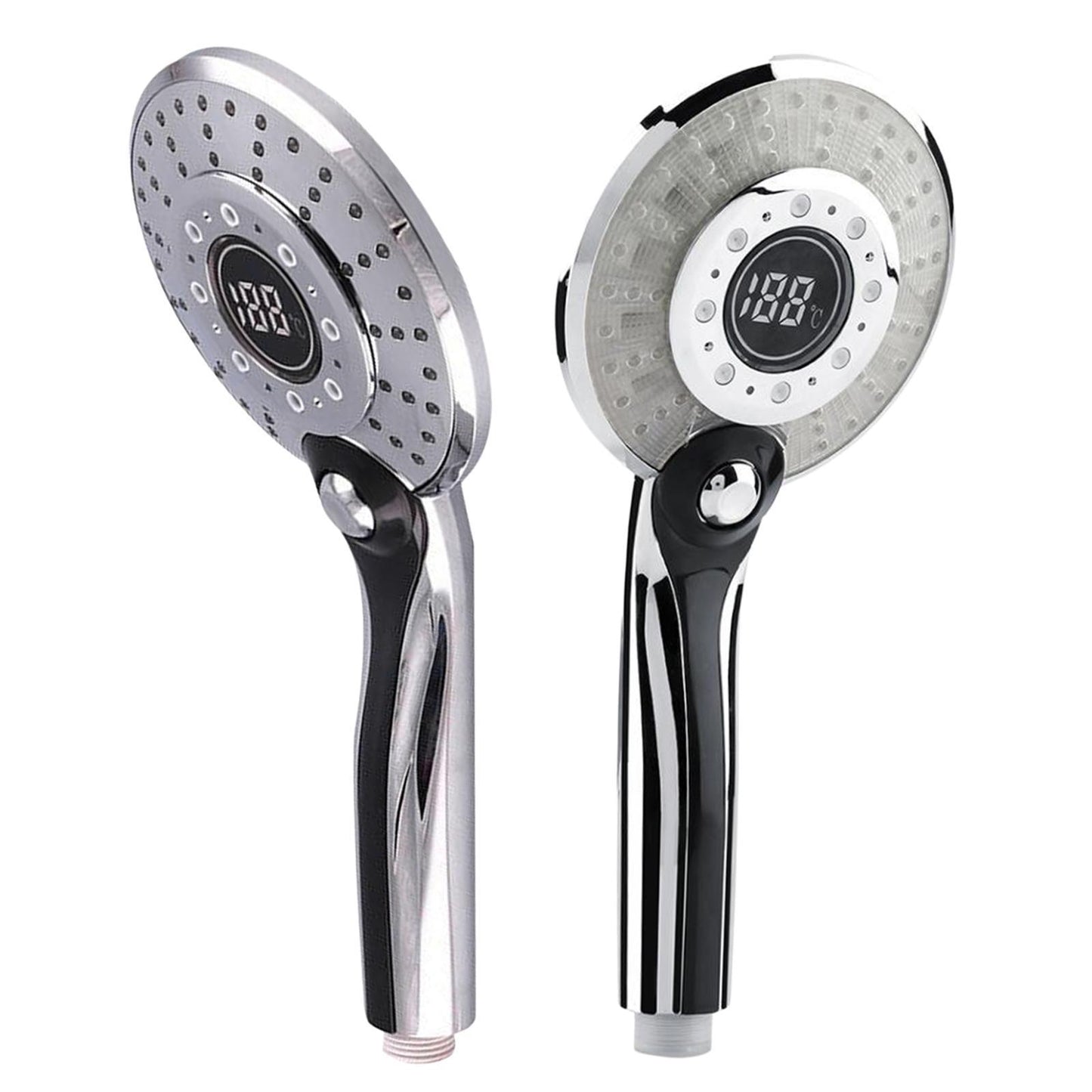 Handheld LED Shower Head Temperature Control Bathroom Sprayer Shower Style A