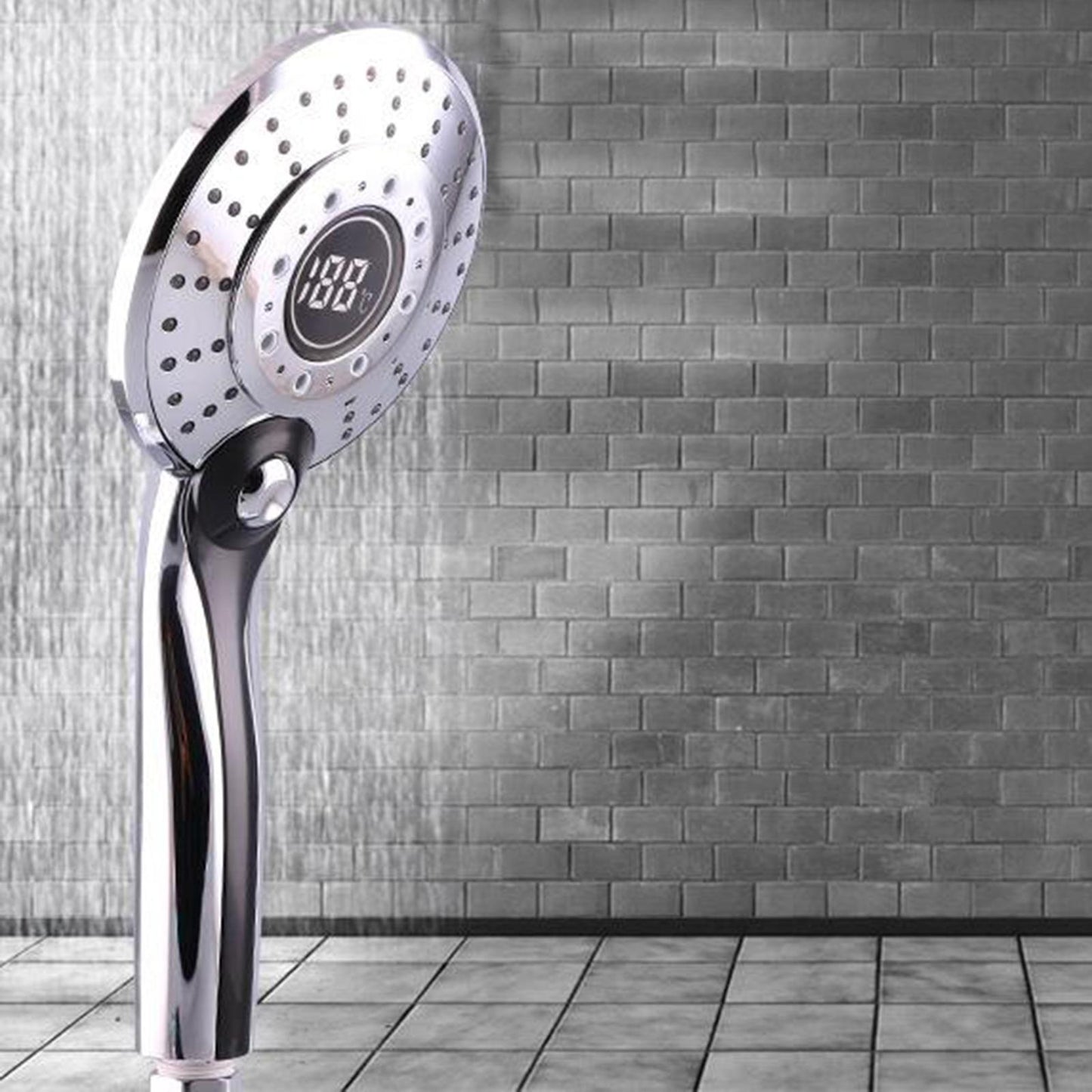 Handheld LED Shower Head Temperature Control Bathroom Sprayer Shower Style B