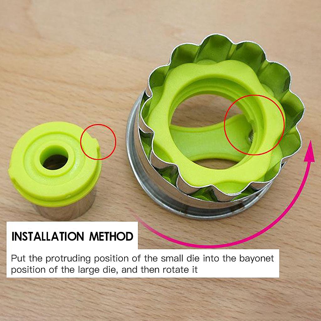 6pcs/Set Cookie Cutters Baking Set Round Heart Star Moon Stainless Steel