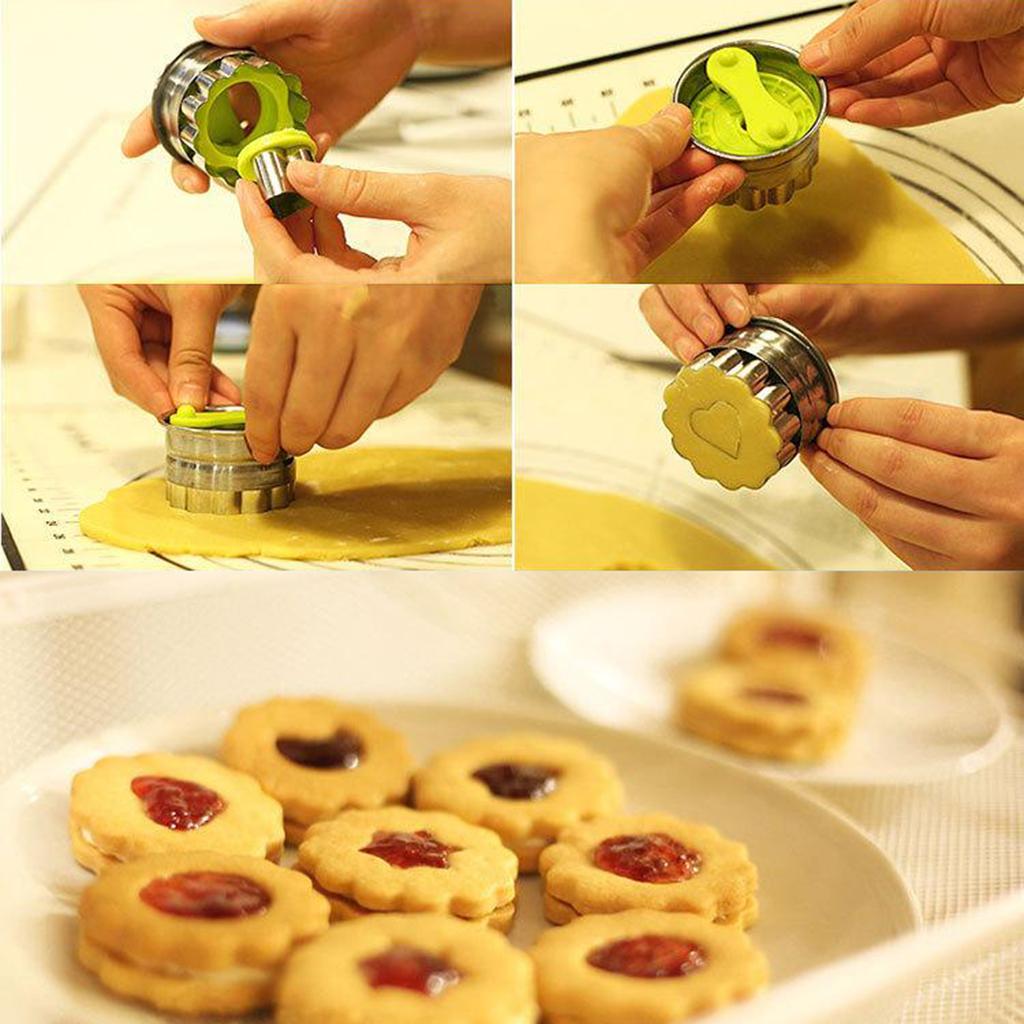 6pcs/Set Cookie Cutters Baking Set Round Heart Star Moon Stainless Steel