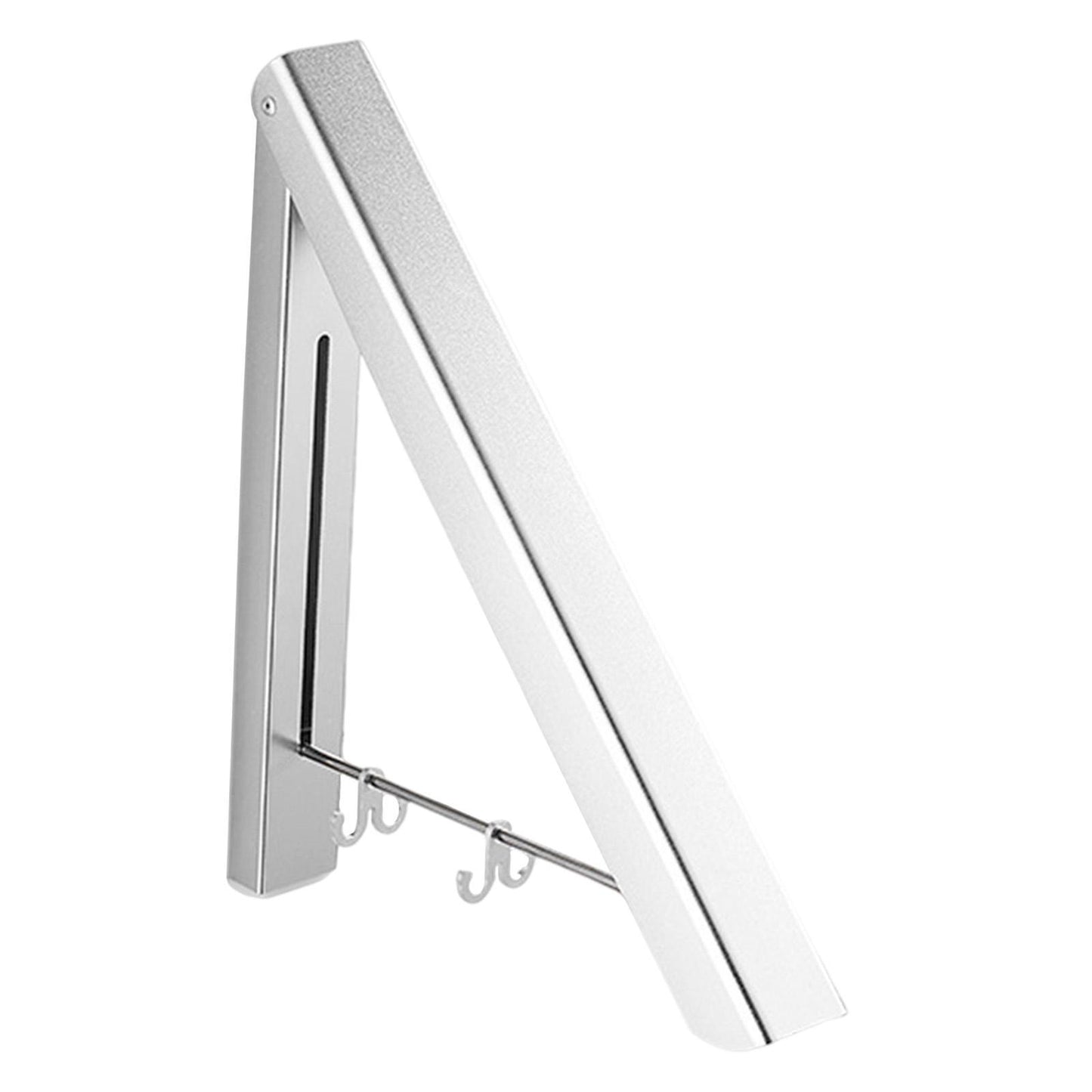 Aluminum Folding Clothes Hanger Wall Mounted Retractable Clothes Rack Silver