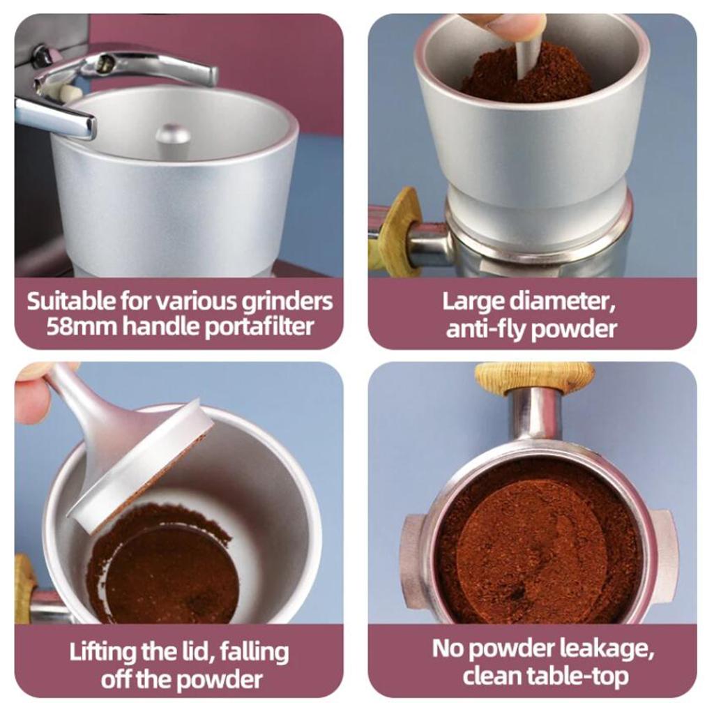 Coffee Dosing Ring Powder Receiver Cup For Espresso Machine Durable Silver