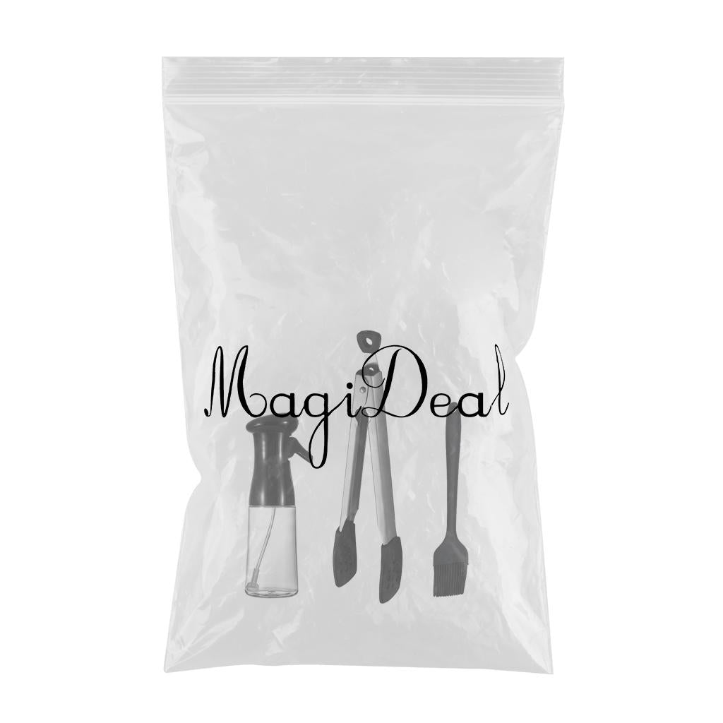 Refillable Oil Sprayer Portable Oil Dispenser for Baking BBQ Silicone Clip black 3 in 1