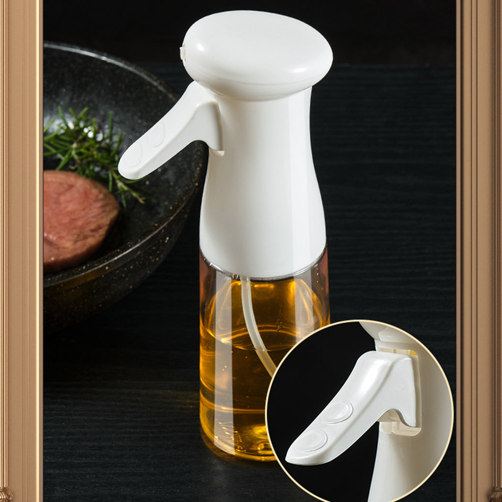 Refillable Oil Sprayer Portable Oil Dispenser for Baking BBQ Silicone Clip white 2 in 1