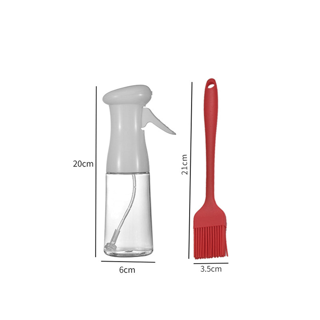 Refillable Oil Sprayer Portable Oil Dispenser for Baking BBQ Silicone Clip white 2 in 1