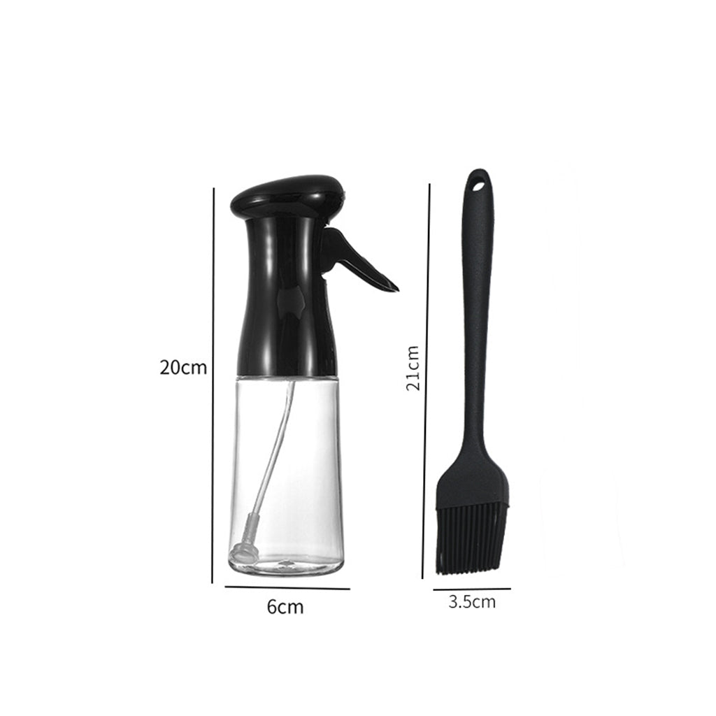 Refillable Oil Sprayer Portable Oil Dispenser for Baking BBQ Silicone Clip black 2 in 1
