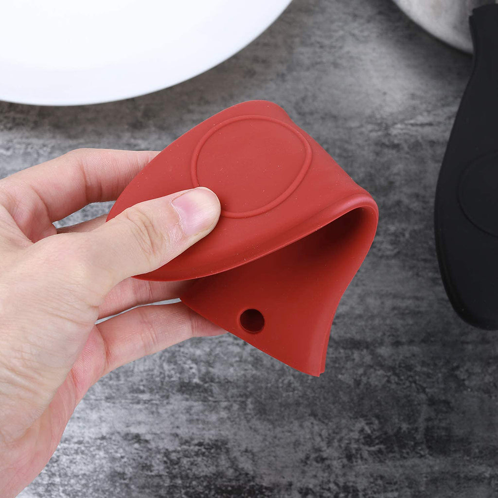 Heat-Resistance Silicone Pan Handle Holder Cover Grip Kitchen 5pcs red