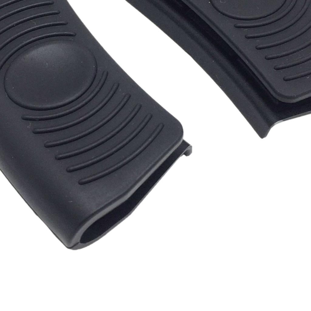 Heat-Resistance Silicone Pan Handle Holder Cover Grip Kitchen 2pcs black