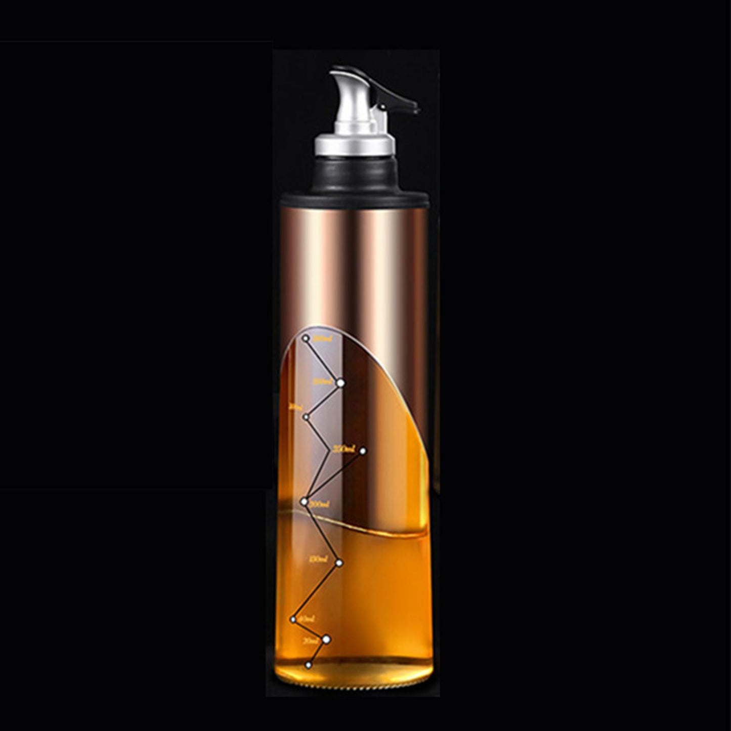 Glass Olive Oil Vinegar Liquor Dispenser Wine Pourer Bar Tools Bottle Golden