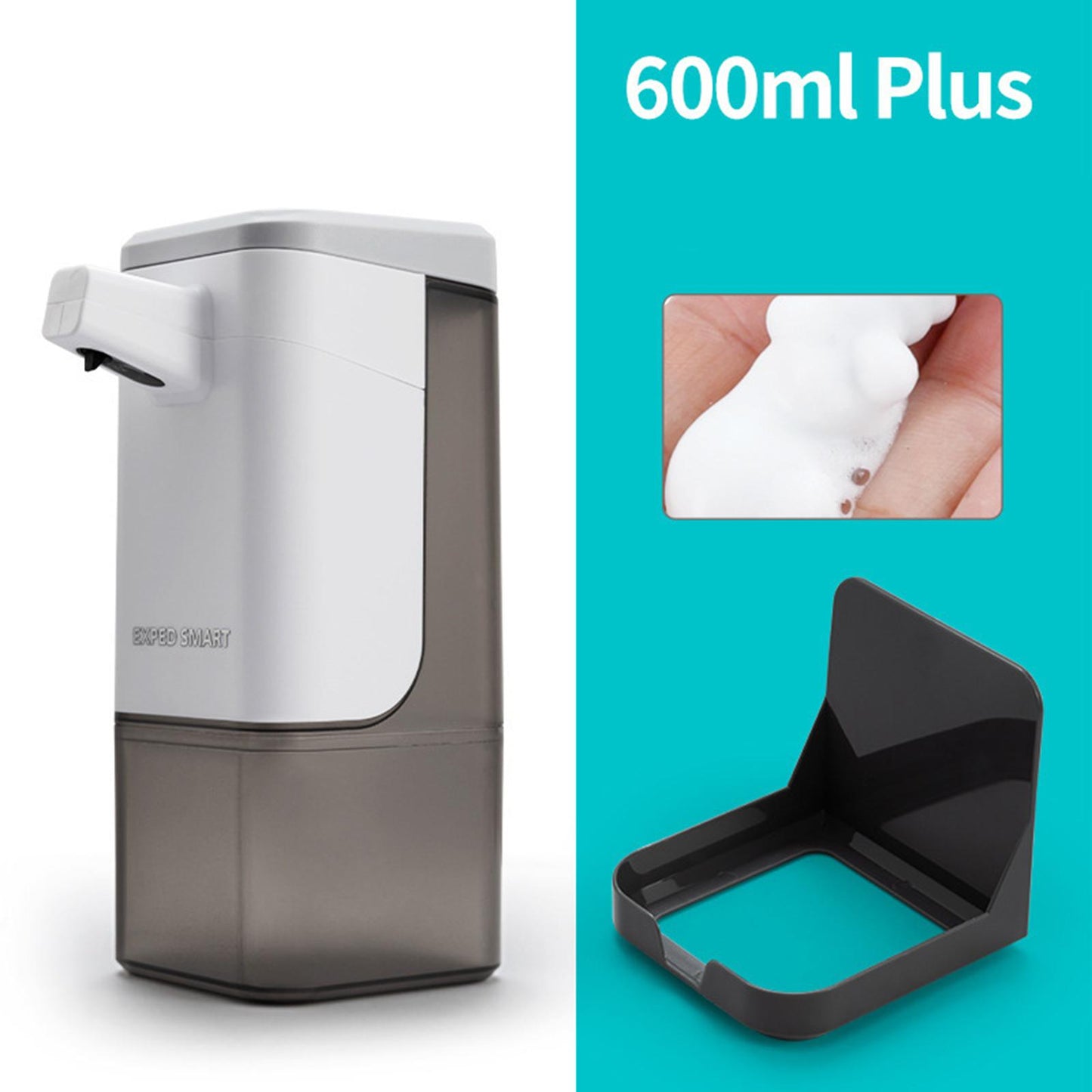 600ml Soap Dispenser Infrared Sensor Adjustable Hand Washer Non-Contact White Foam