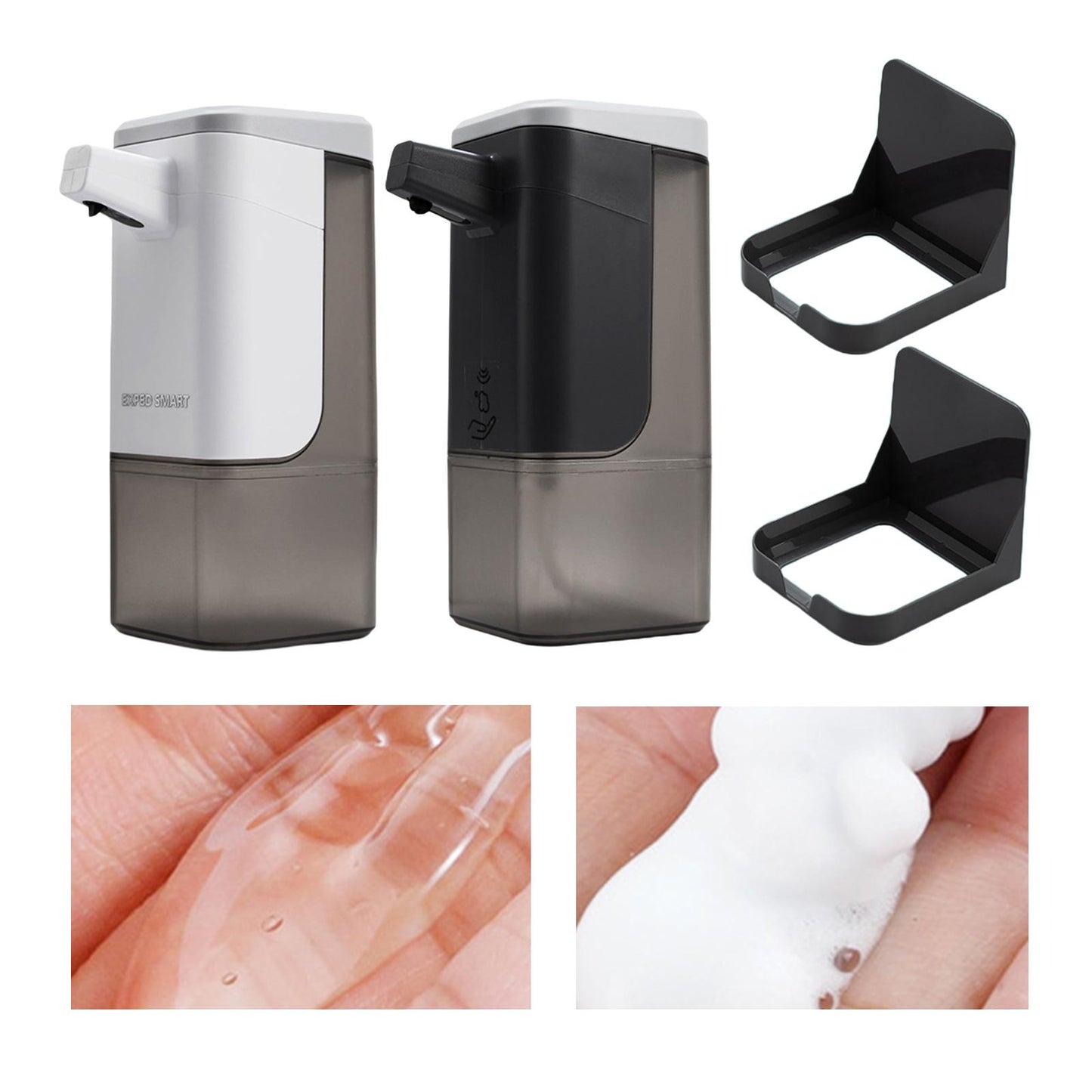 600ml Soap Dispenser Infrared Sensor Adjustable Hand Washer Non-Contact White Foam