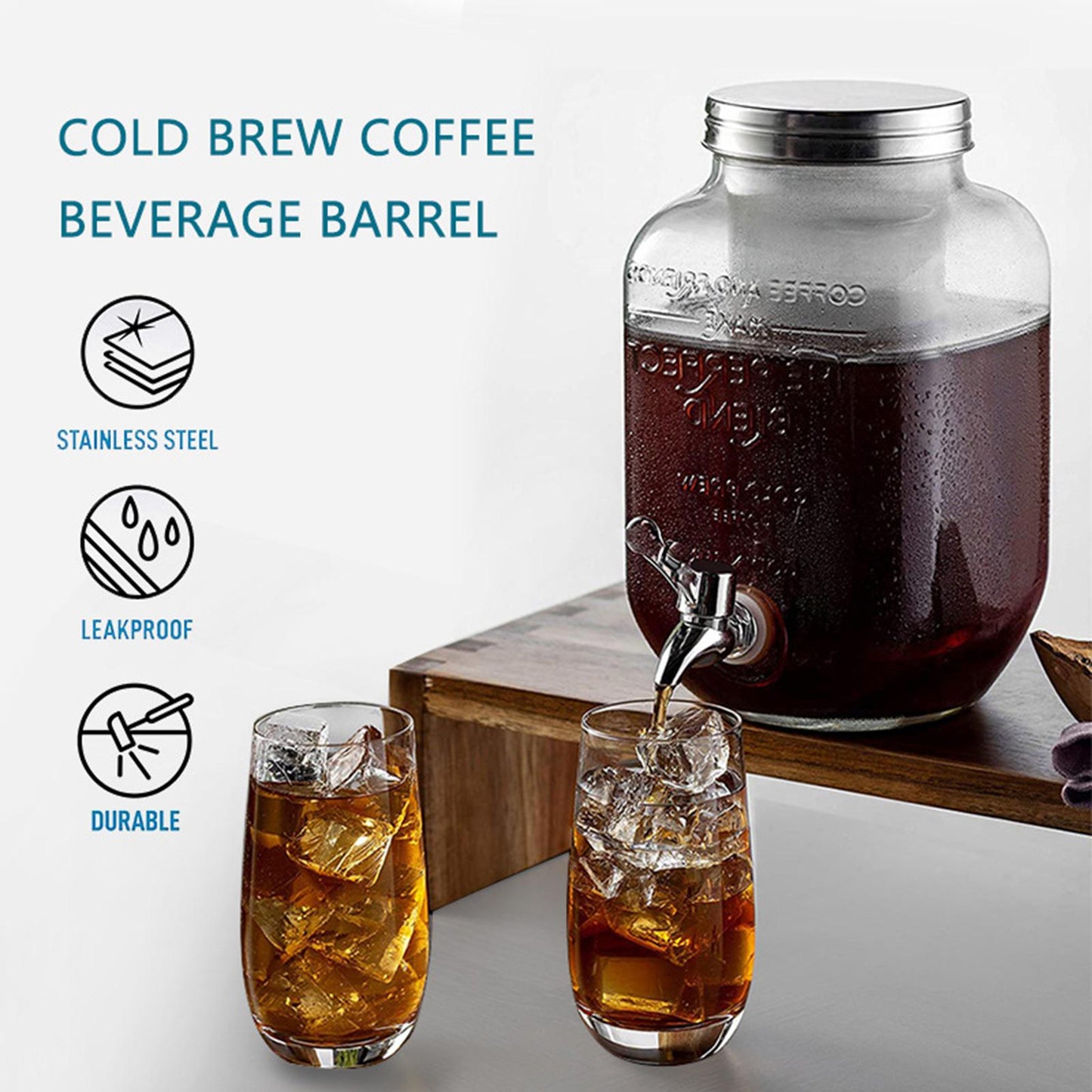 Drinks Dispenser Clear with Lid Juice Dispenser for Kitchen Accessories ABS Head