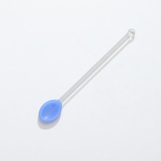 10x Glass Teaspoons Dishwasher Safe Stirring Spoon for Stirring Coffee Bar Light Blue