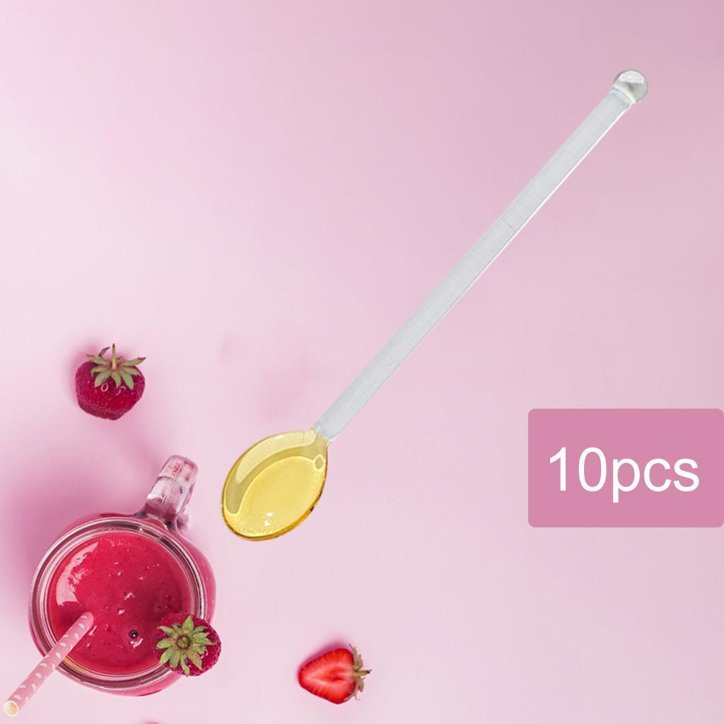 10x Glass Teaspoons Dishwasher Safe Stirring Spoon for Stirring Coffee Bar Yellow