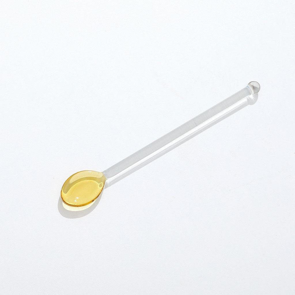 10x Glass Teaspoons Dishwasher Safe Stirring Spoon for Stirring Coffee Bar Yellow