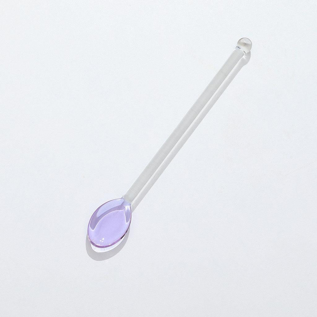 10x Glass Teaspoons Dishwasher Safe Stirring Spoon for Stirring Coffee Bar Purple