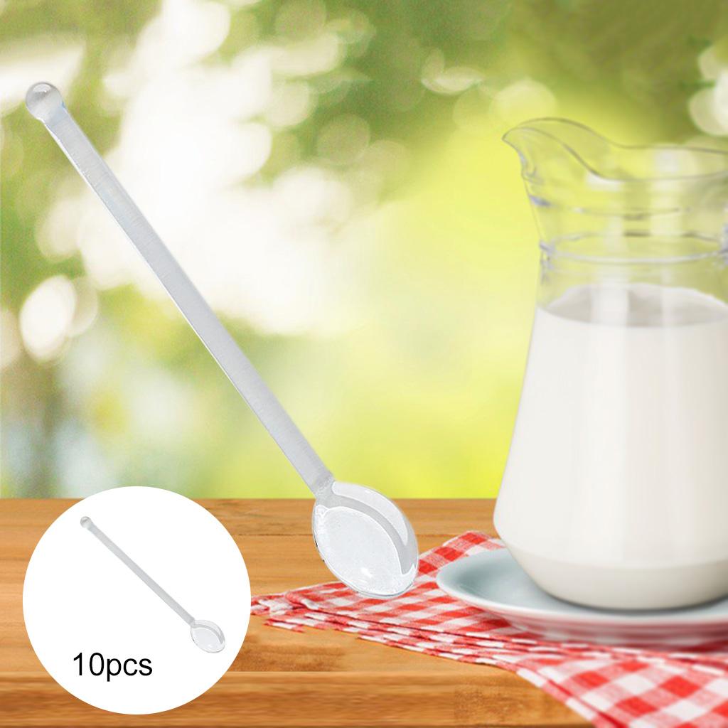 10x Glass Teaspoons Dishwasher Safe Stirring Spoon for Stirring Coffee Bar Clear
