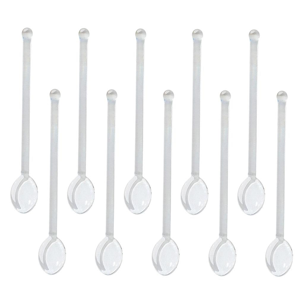 10x Glass Teaspoons Dishwasher Safe Stirring Spoon for Stirring Coffee Bar Clear